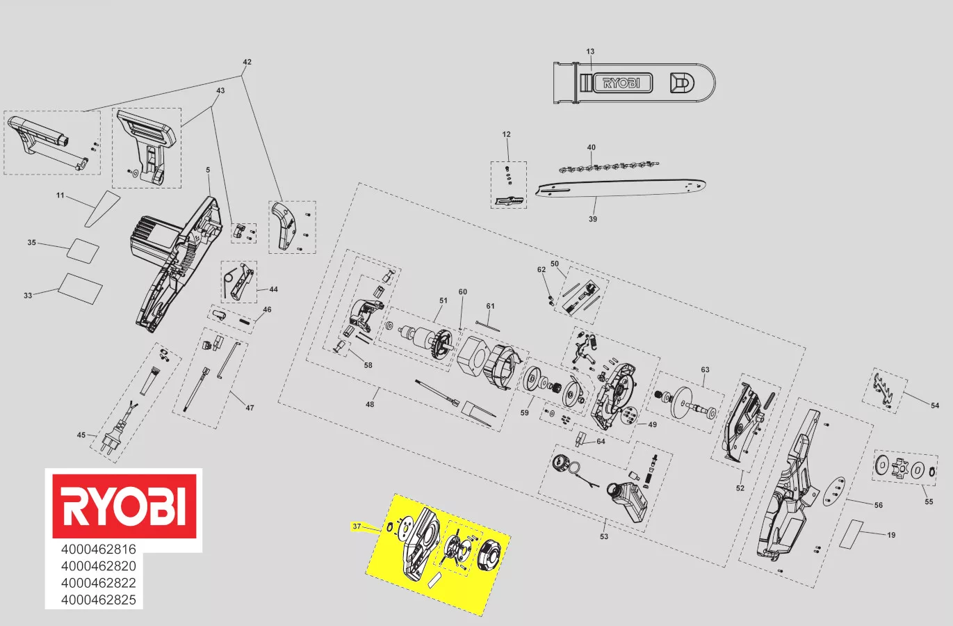 dispositif réglage tension chaine réf. 5131041996 Ryobi